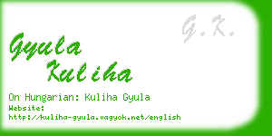 gyula kuliha business card